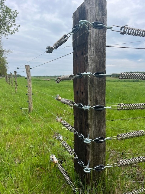 wolvenomziening met een veersluiting in de hoek